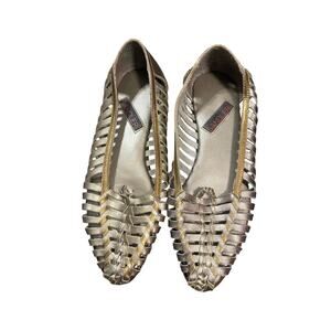 Vintage Sandler of Boston Women's Egret Gold Leather Sandals Size 7 / 7.5